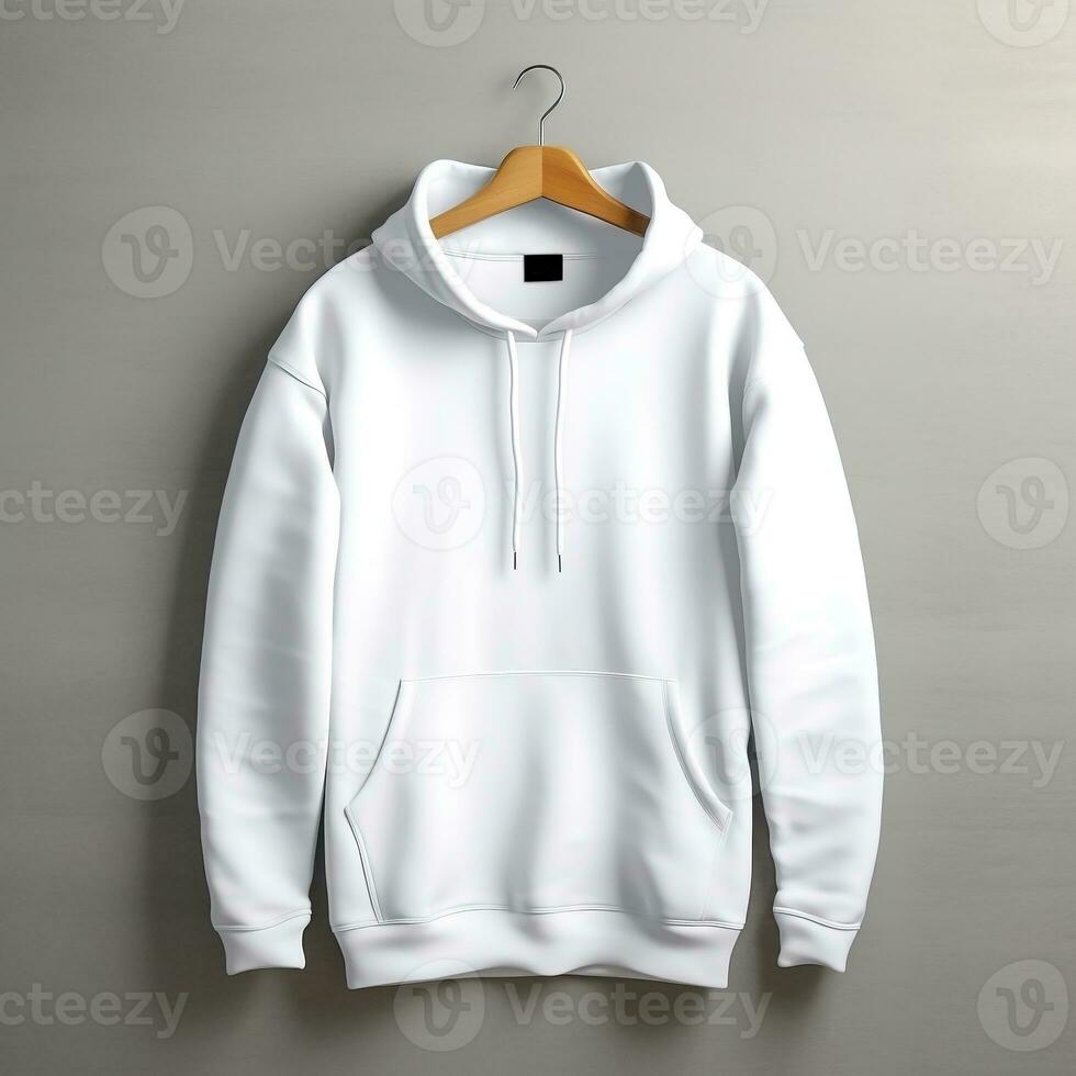 White hoodie mockup with isolated background AI Generative photo
