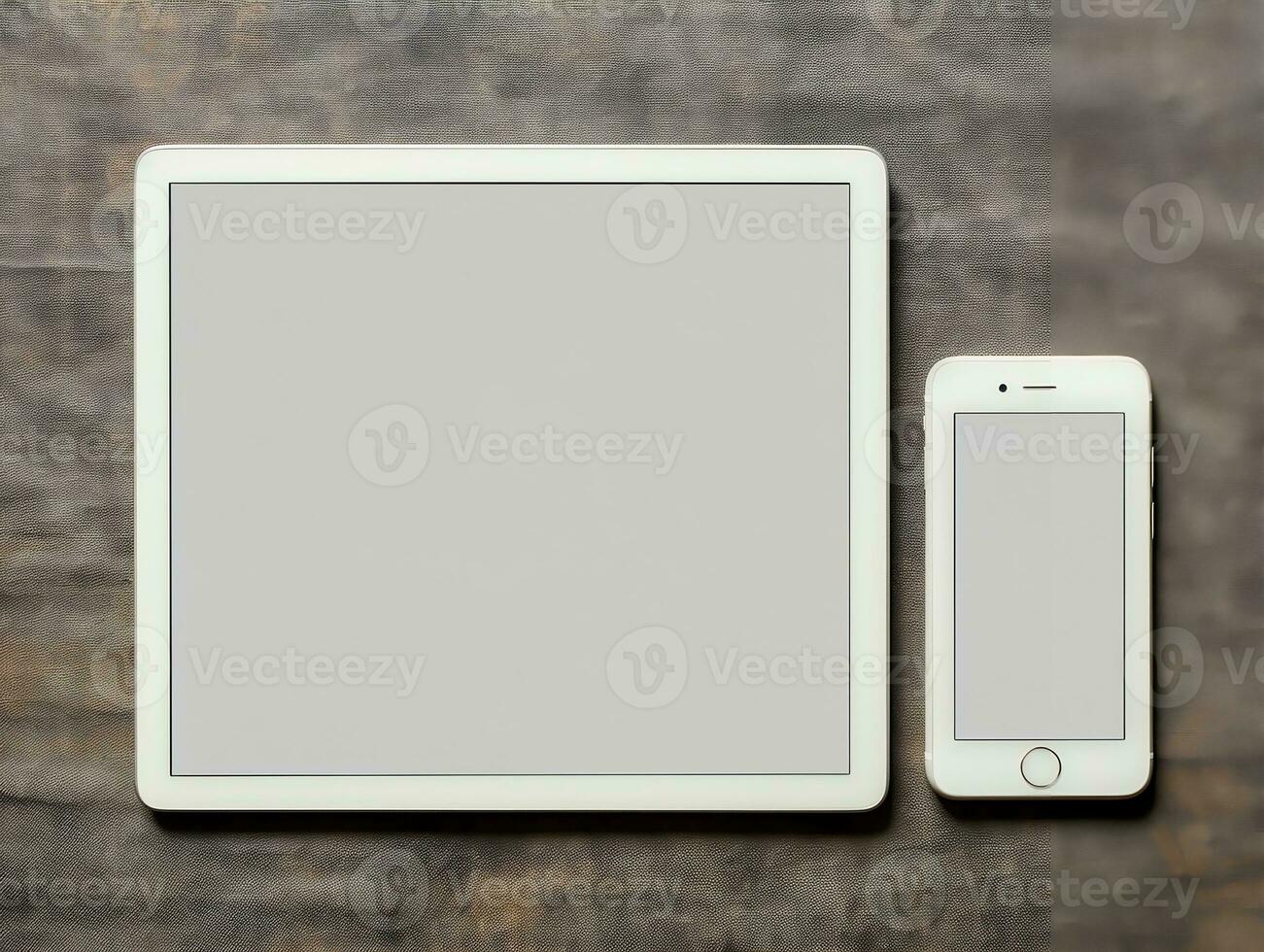 Digital devices screen mockup with isolated background AI Generative photo