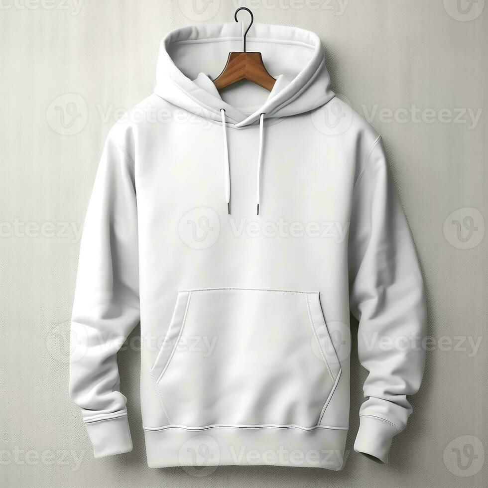 White hoodie mockup with isolated background AI Generative photo