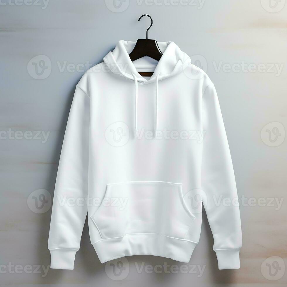 White hoodie mockup with isolated background AI Generative photo