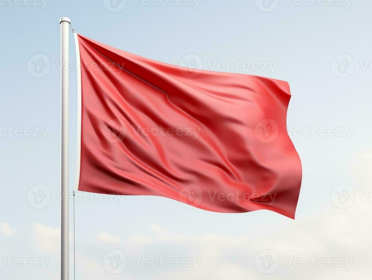 Waving flag mockup with isolated background AI Generative photo