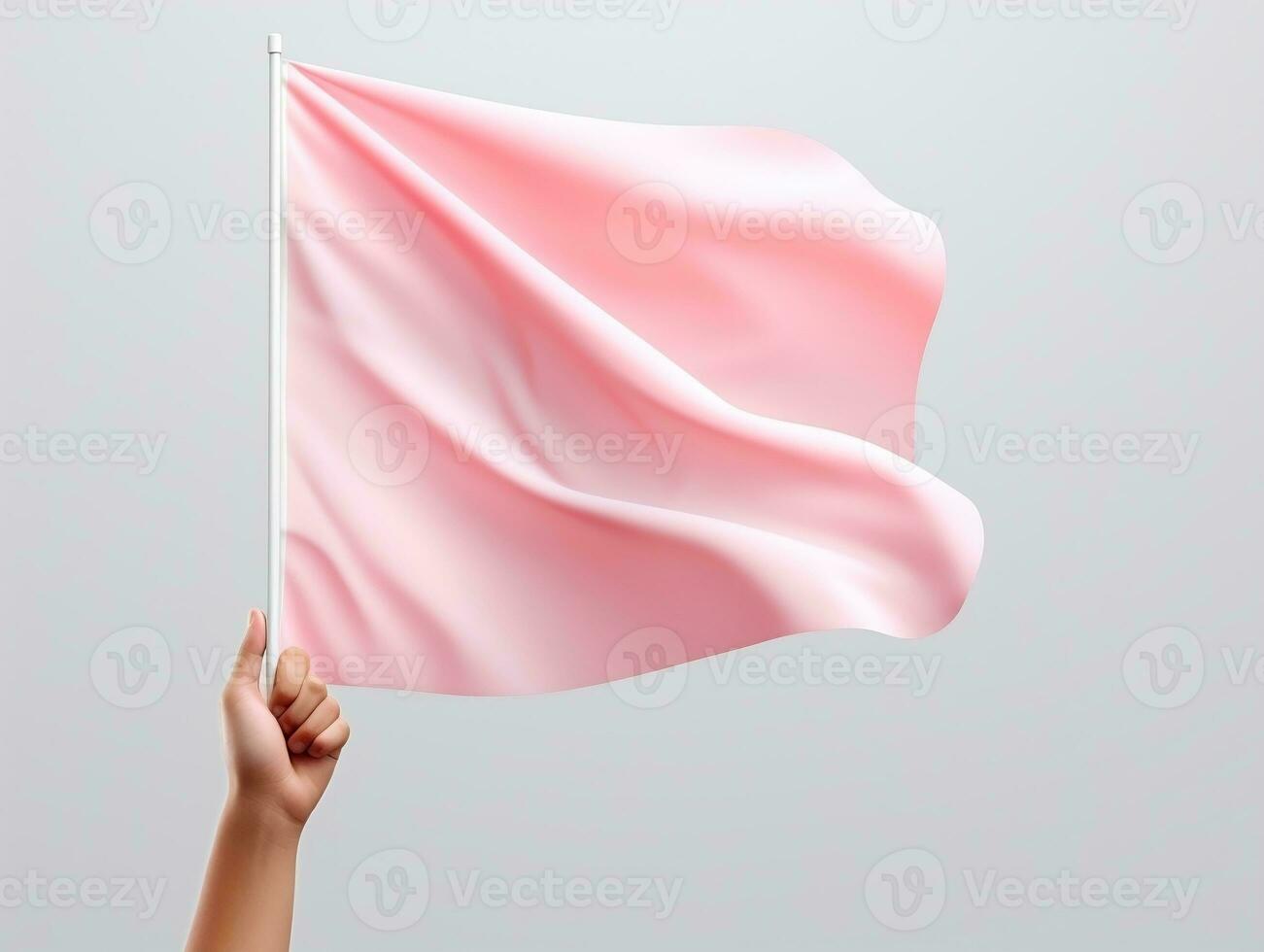 Waving flag mockup with isolated background AI Generative photo