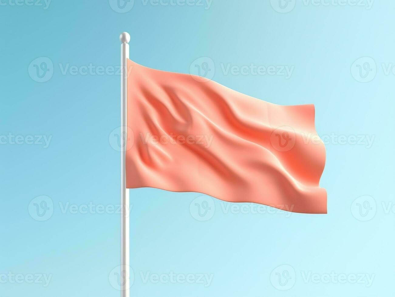 Waving flag mockup with isolated background AI Generative photo