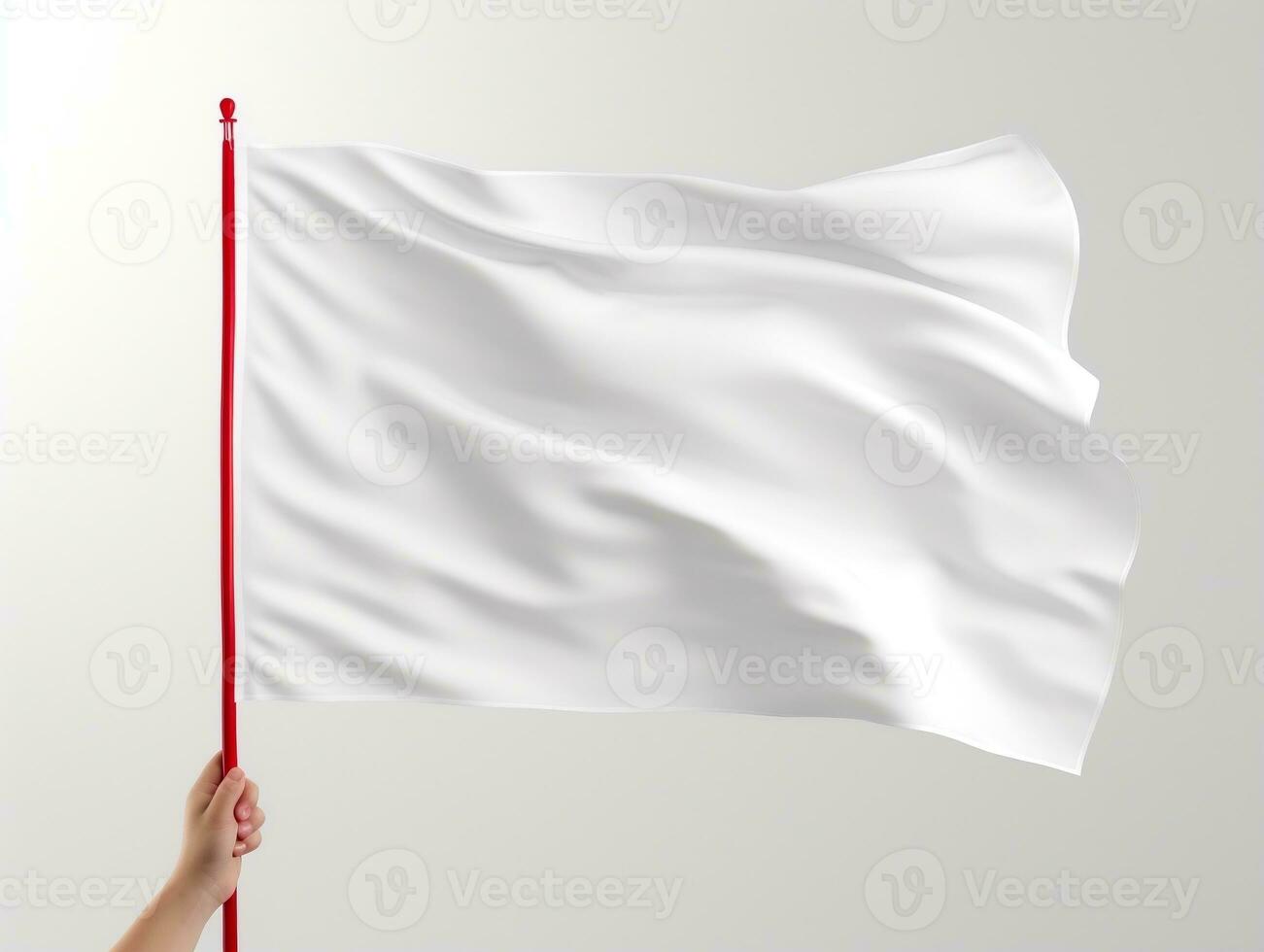 Waving flag mockup with isolated background AI Generative photo