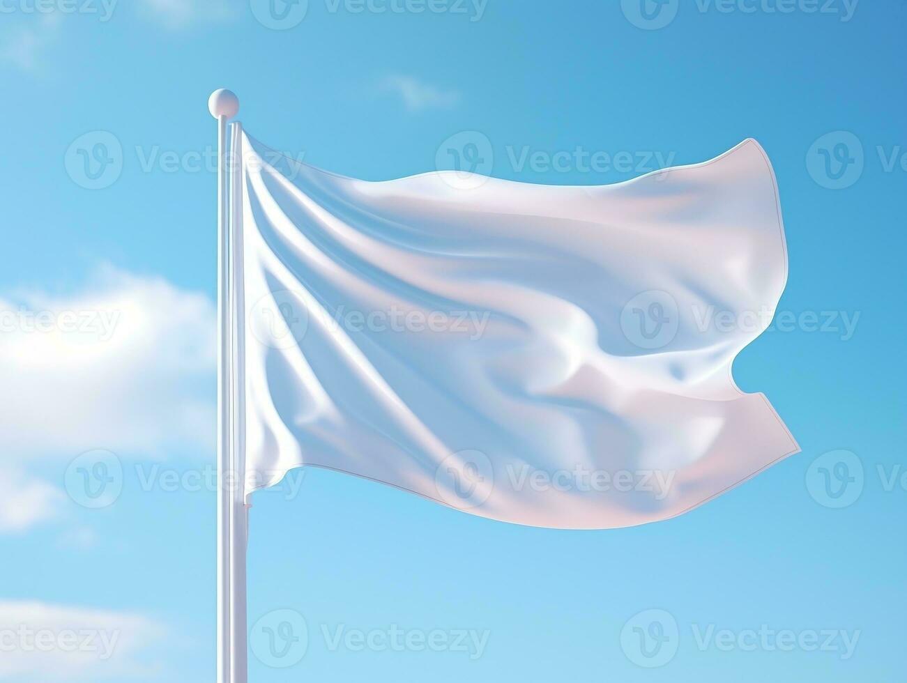 Waving flag mockup with isolated background AI Generative photo
