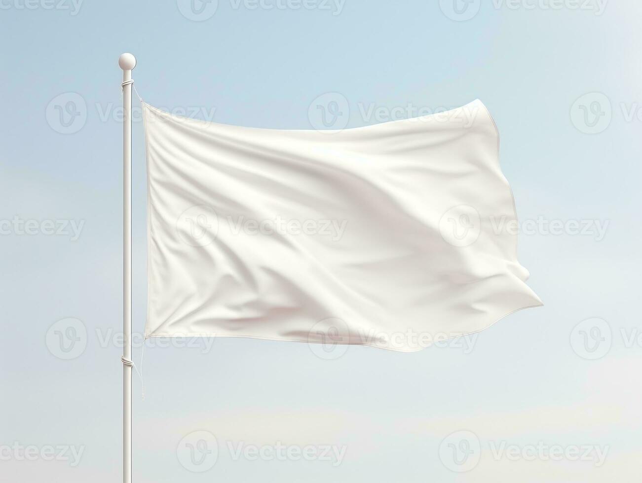 Waving flag mockup with isolated background AI Generative photo