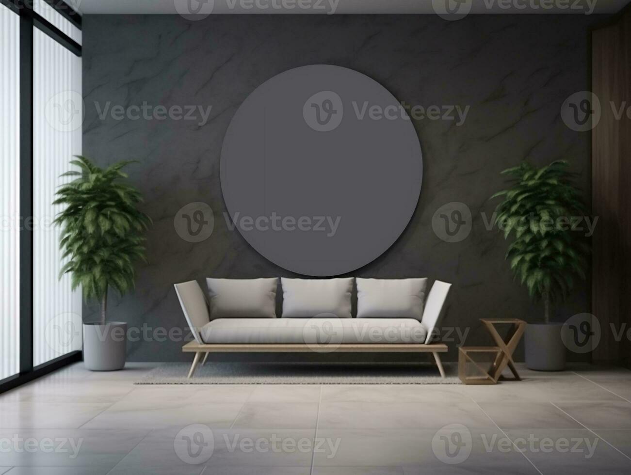 3d realistic wall logo mockup in the office lobby waiting room AI Generative photo