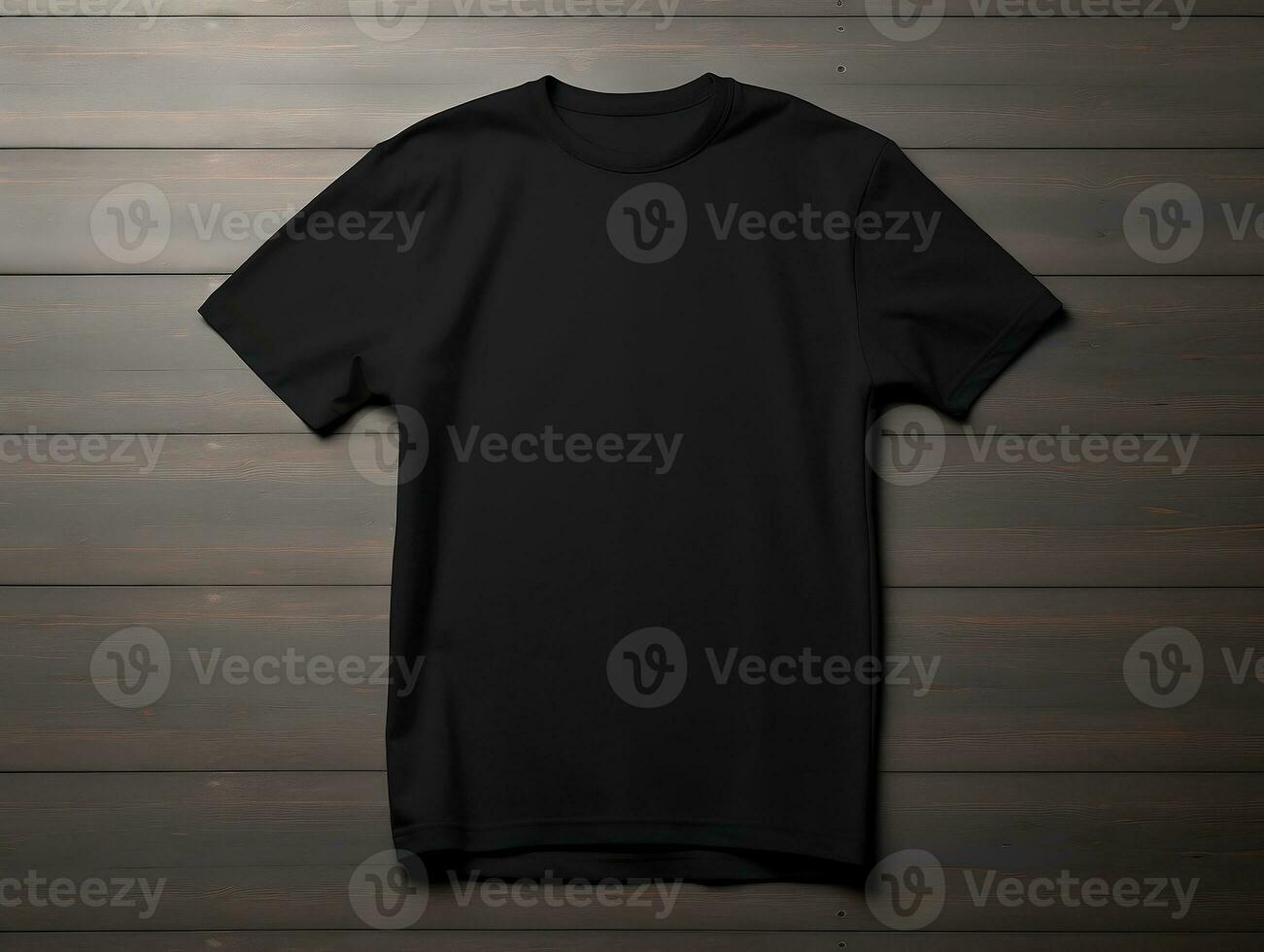 Black t-shirt mockup with isolated background AI Generative photo