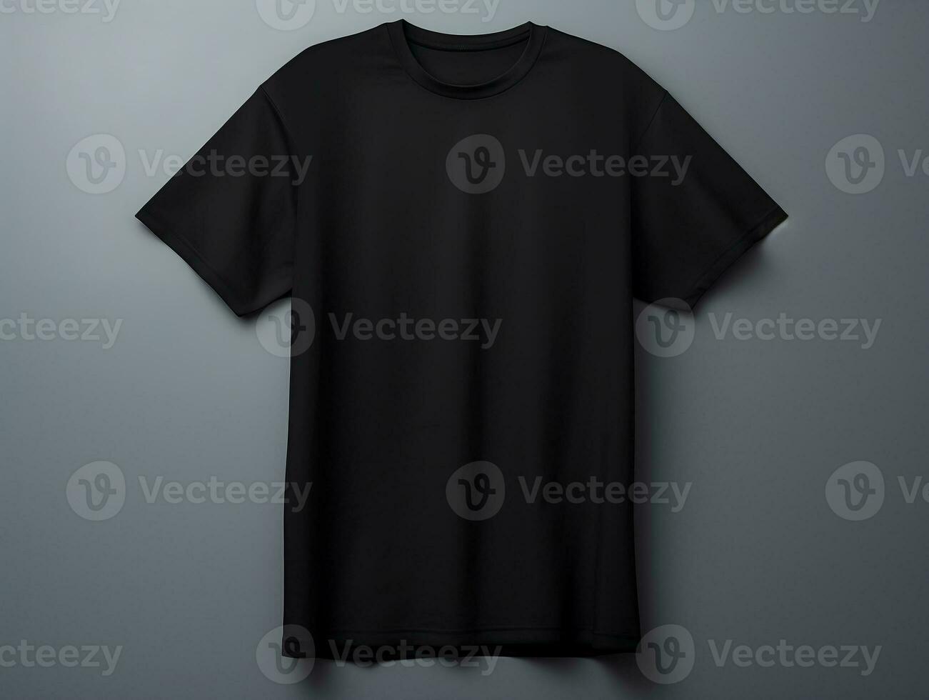 Black t-shirt mockup with isolated background AI Generative photo