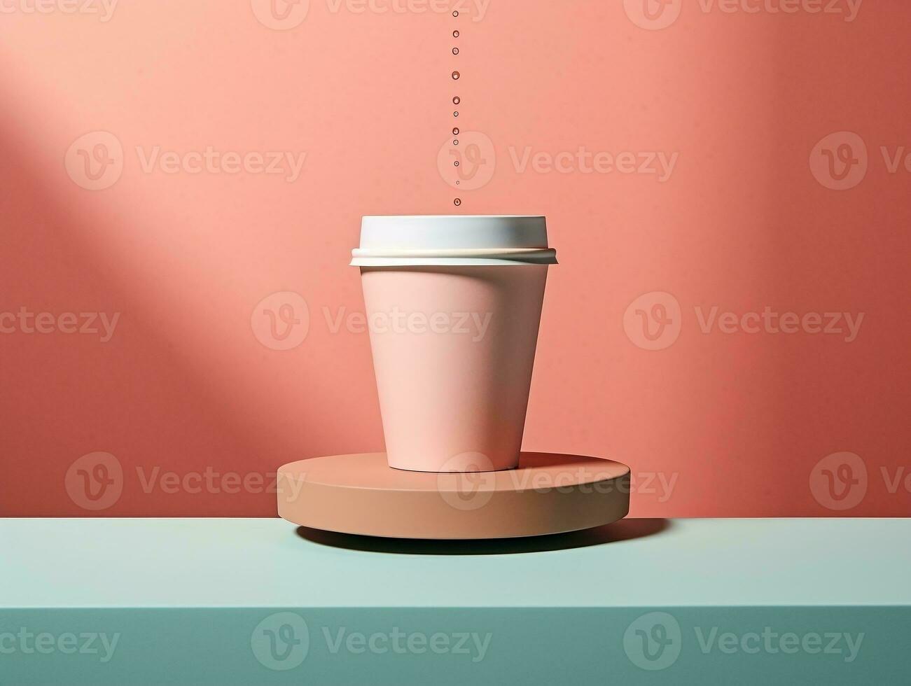 Levitating paper cup mockup AI Generative photo