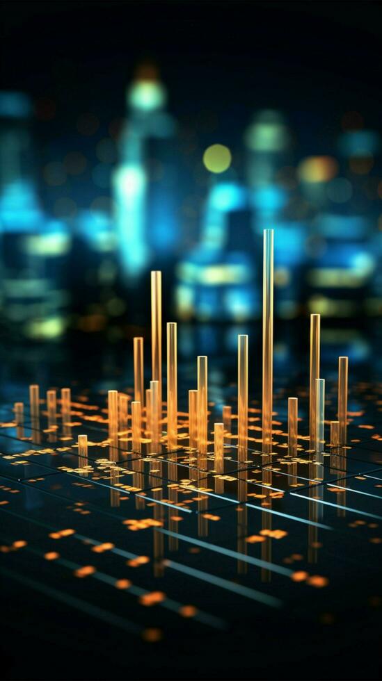 Candlestick chart embodies economy, financial stats, and stock market dynamics concept Vertical Mobile Wallpaper AI Generated photo