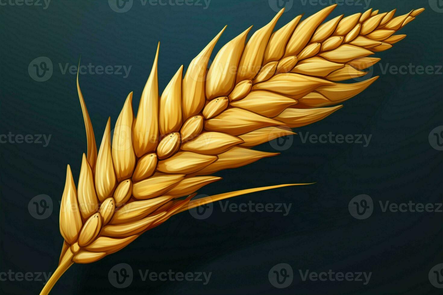 Cartoon wheat ear icon, presented in a straightforward and whimsical style AI Generated photo