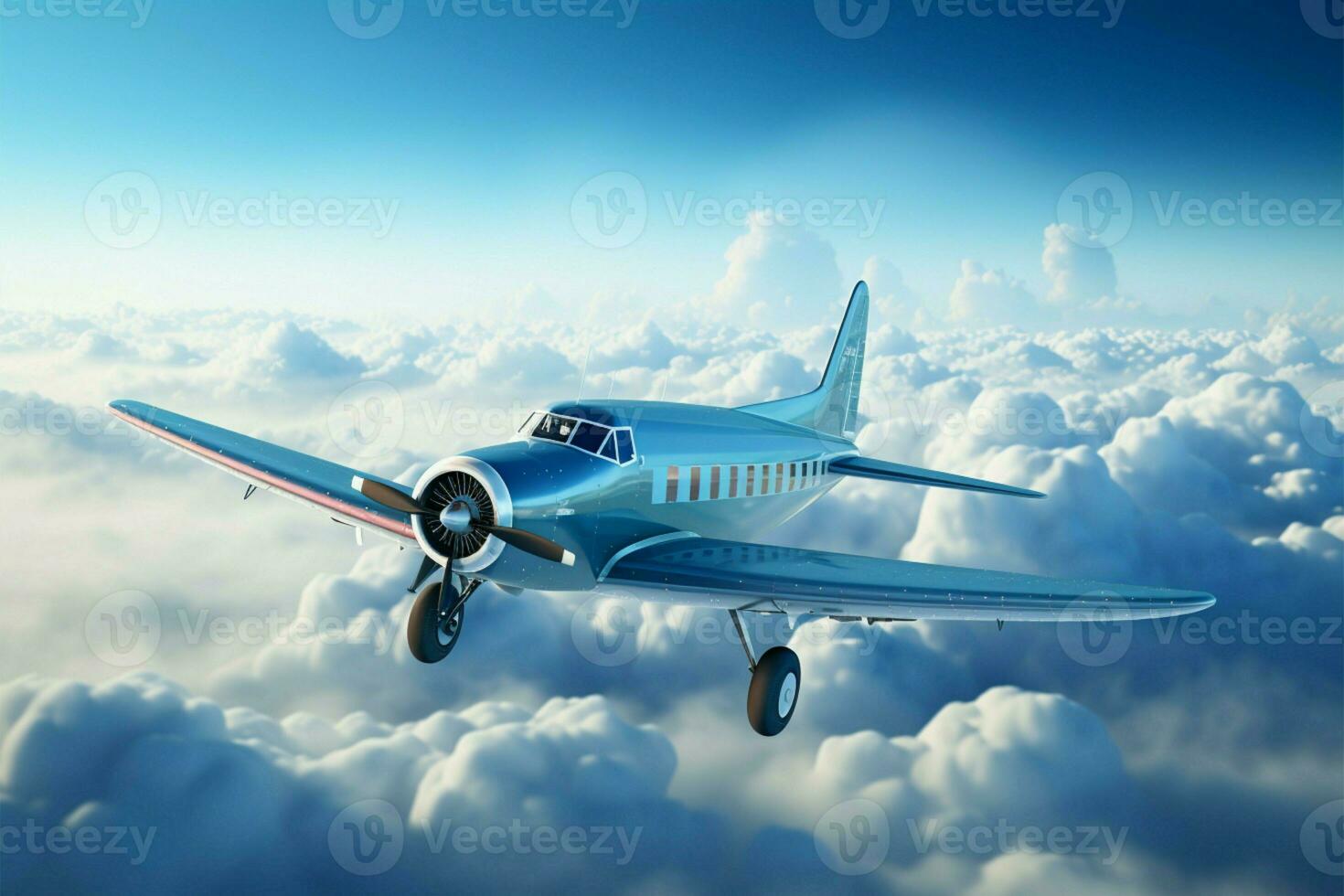 A sky inspired design with an airplane, great for mens day AI Generated photo