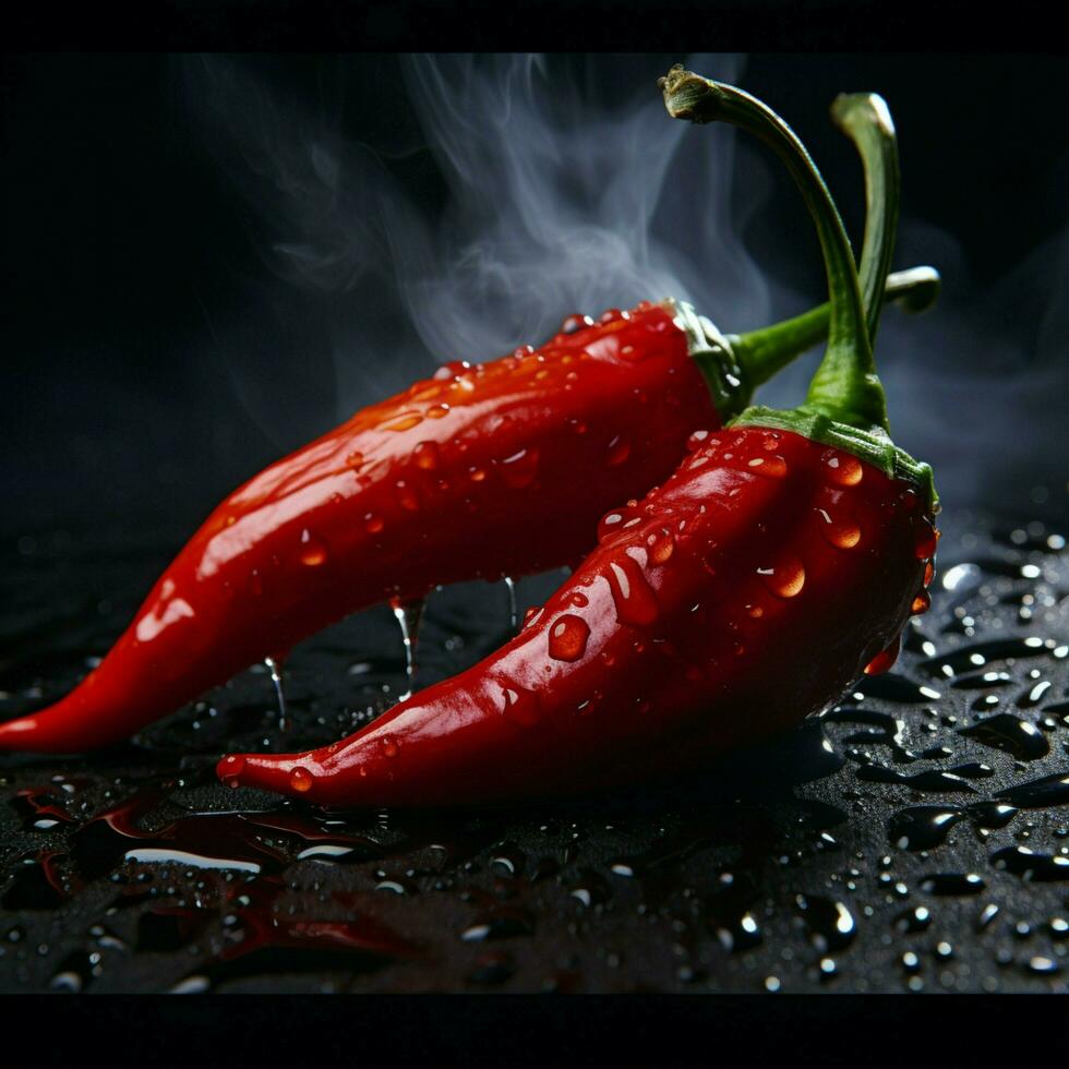 Experience the searing spice of a smoldering chili pepper For Social Media Post Size AI Generated photo