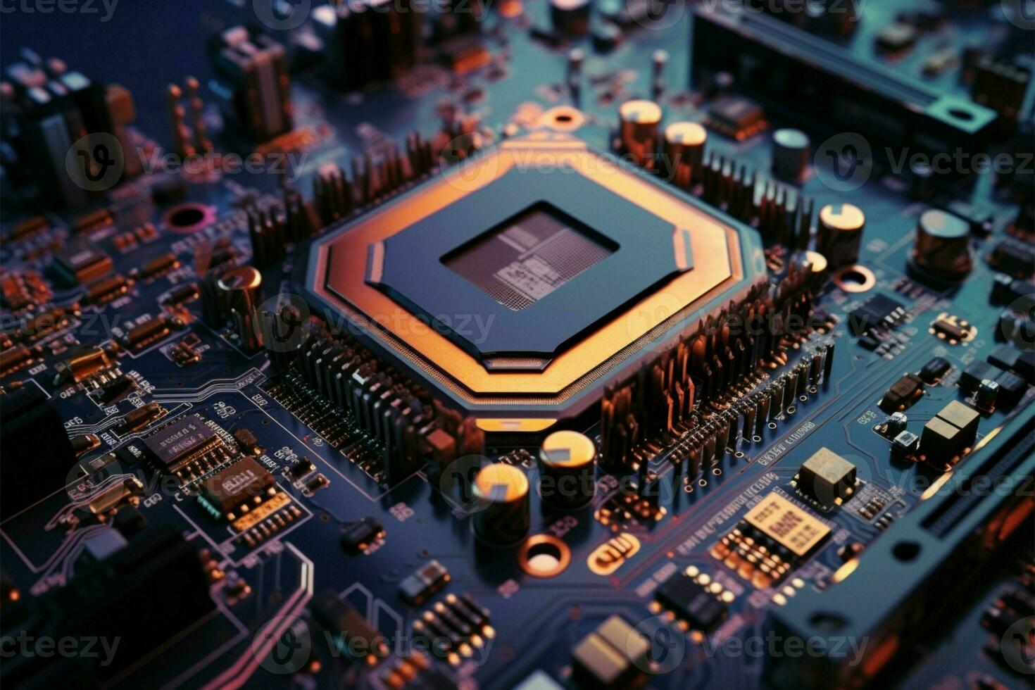 Futuristic motherboard, a sci fi core for advanced technology and innovation AI Generated photo