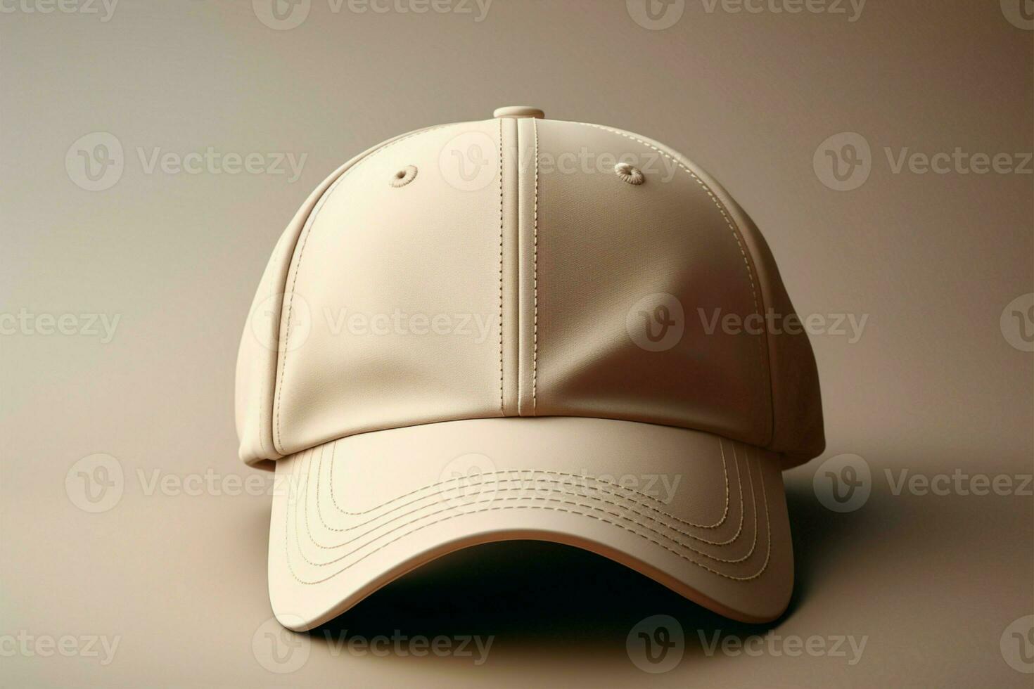 Beige baseball cap mockup template with ample space for text AI Generated photo