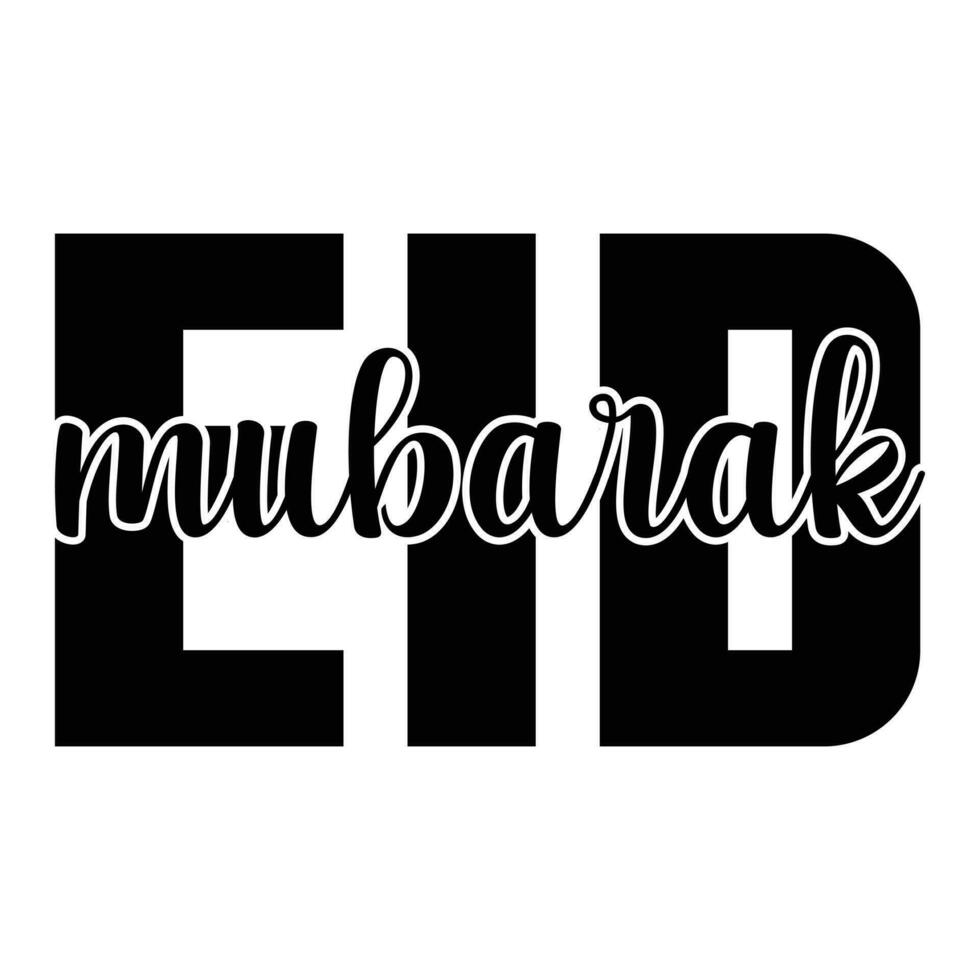 Eid Mubarak Typography Vector Design