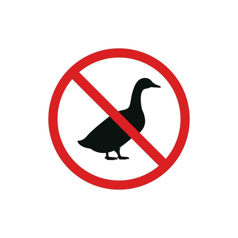 No Pato icono firmar símbolo aislado en blanco antecedentes vector