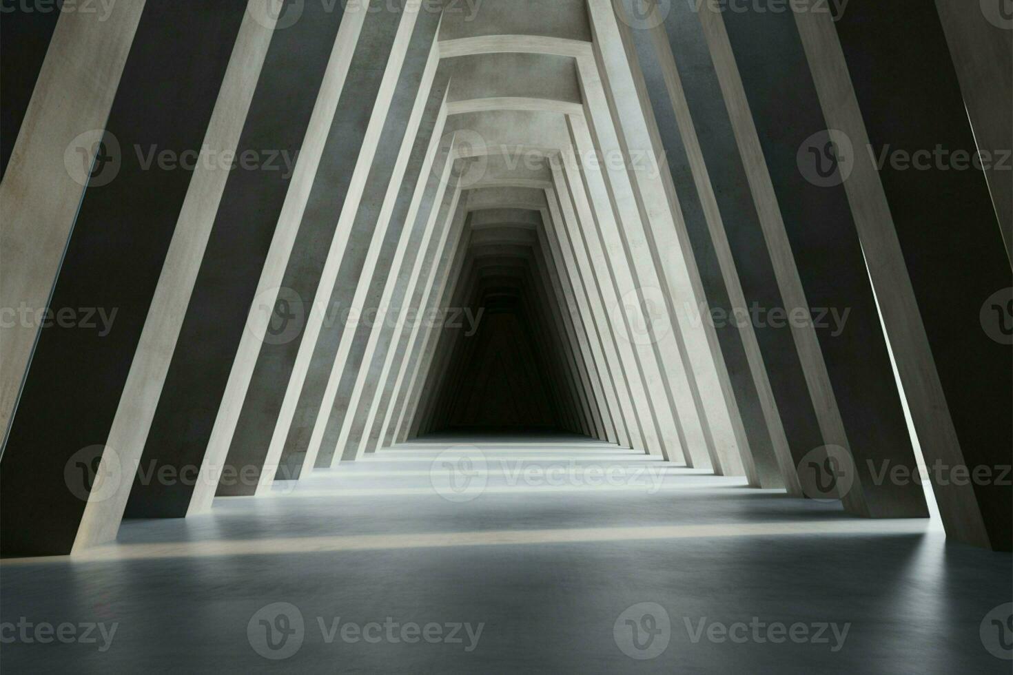 Serenely vacant an abstract concrete tunnels interior speaks simplicity AI Generated photo