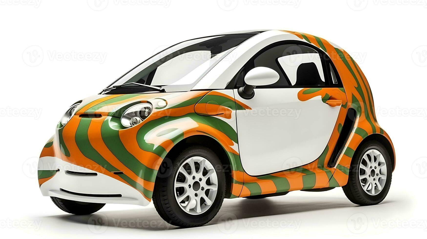 small car on white background photo