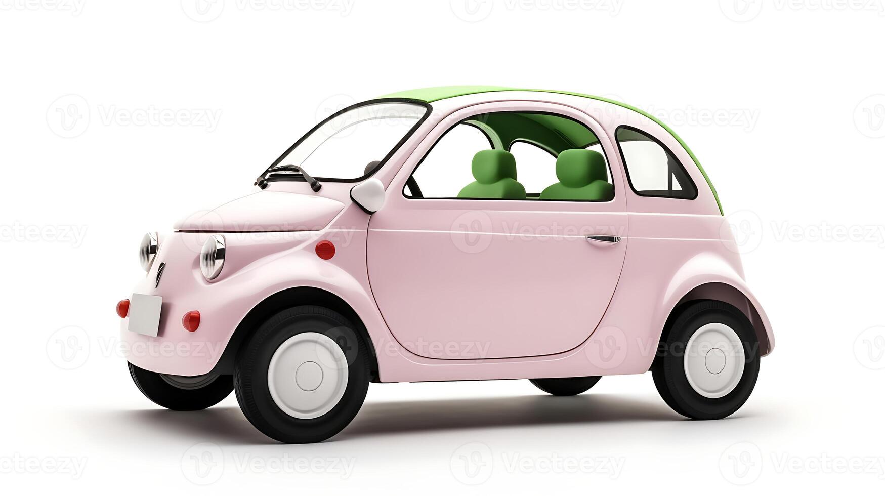 small car on white background photo