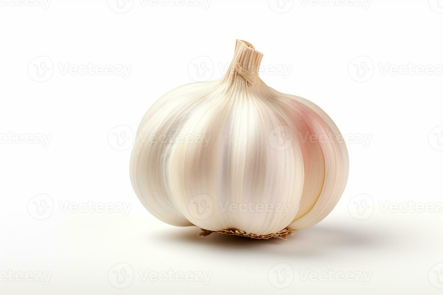Garlic isolated on white background. Clipping path included for easy editing. AI Generated photo