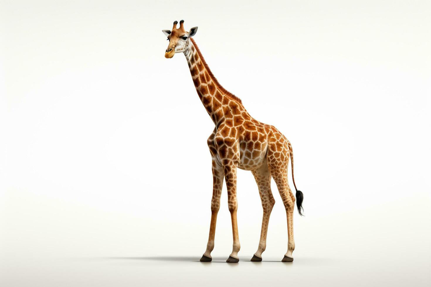 Giraffe isolated on white background. 3D illustration. Studio shot. AI Generated photo