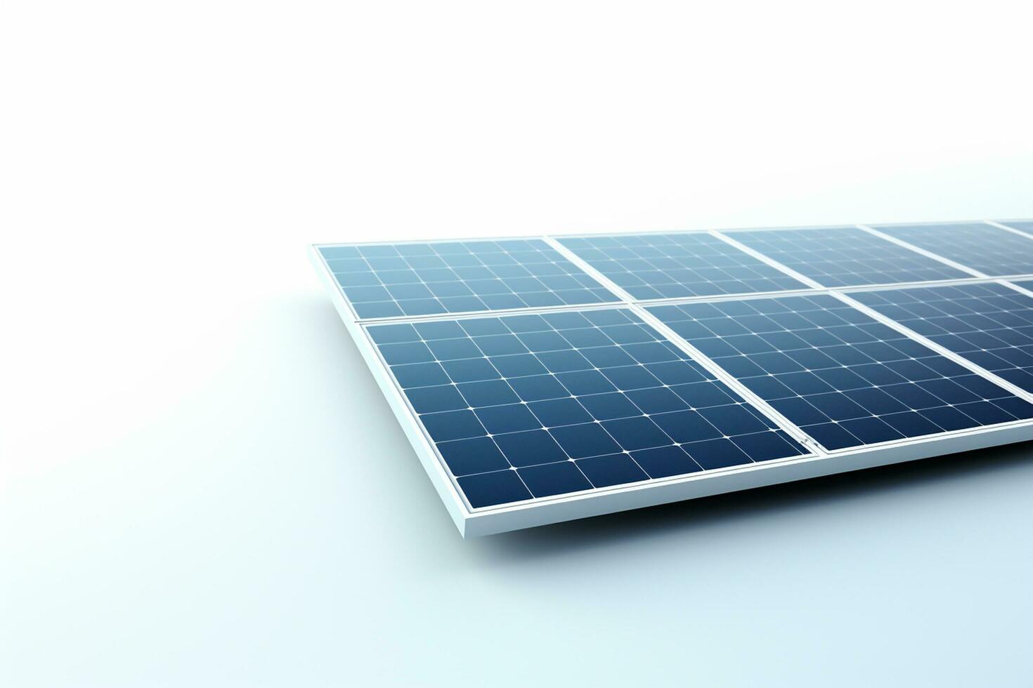 Solar panels on a white background. 3d rendering. Computer digital drawing. Ai Generated photo