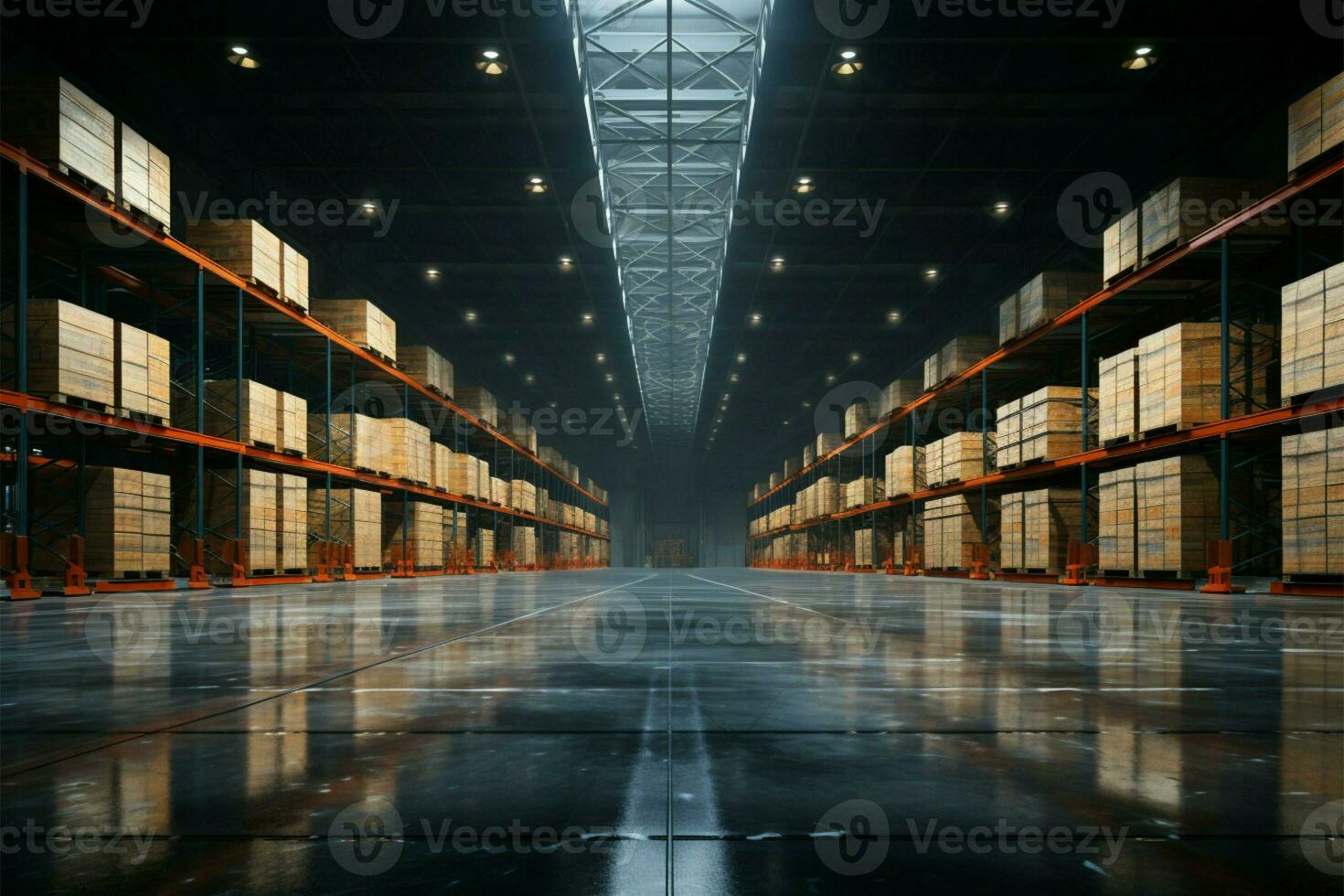 A vital logistics hub an empty warehouse for storage and distribution AI Generated photo