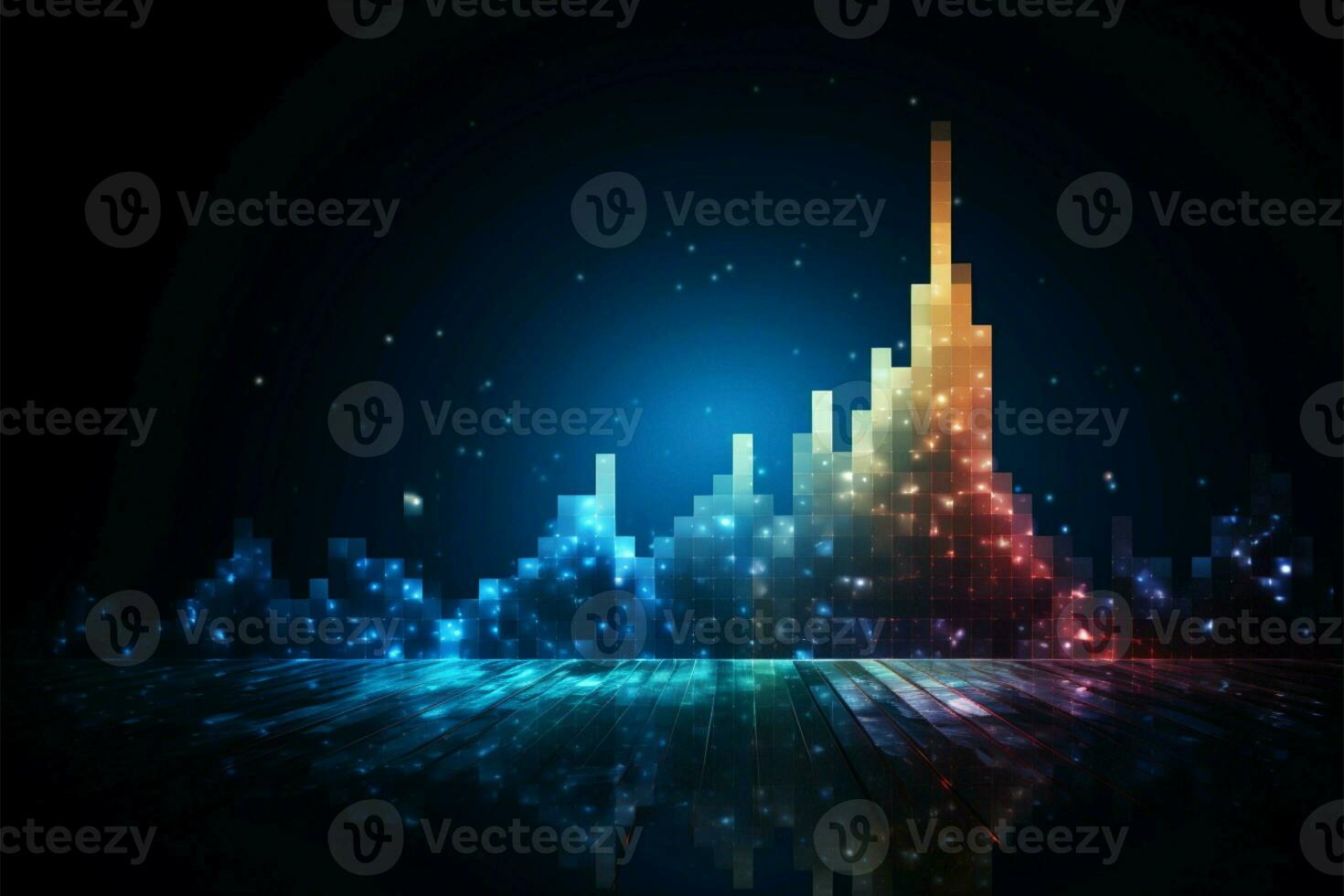 Progression in pixels Abstract background with a Business Growth Arrow AI Generated photo