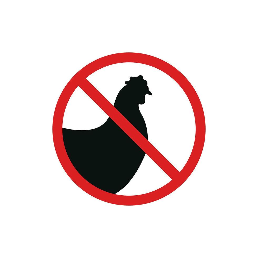 No chicken poultry icon sign symbol isolated on white background vector