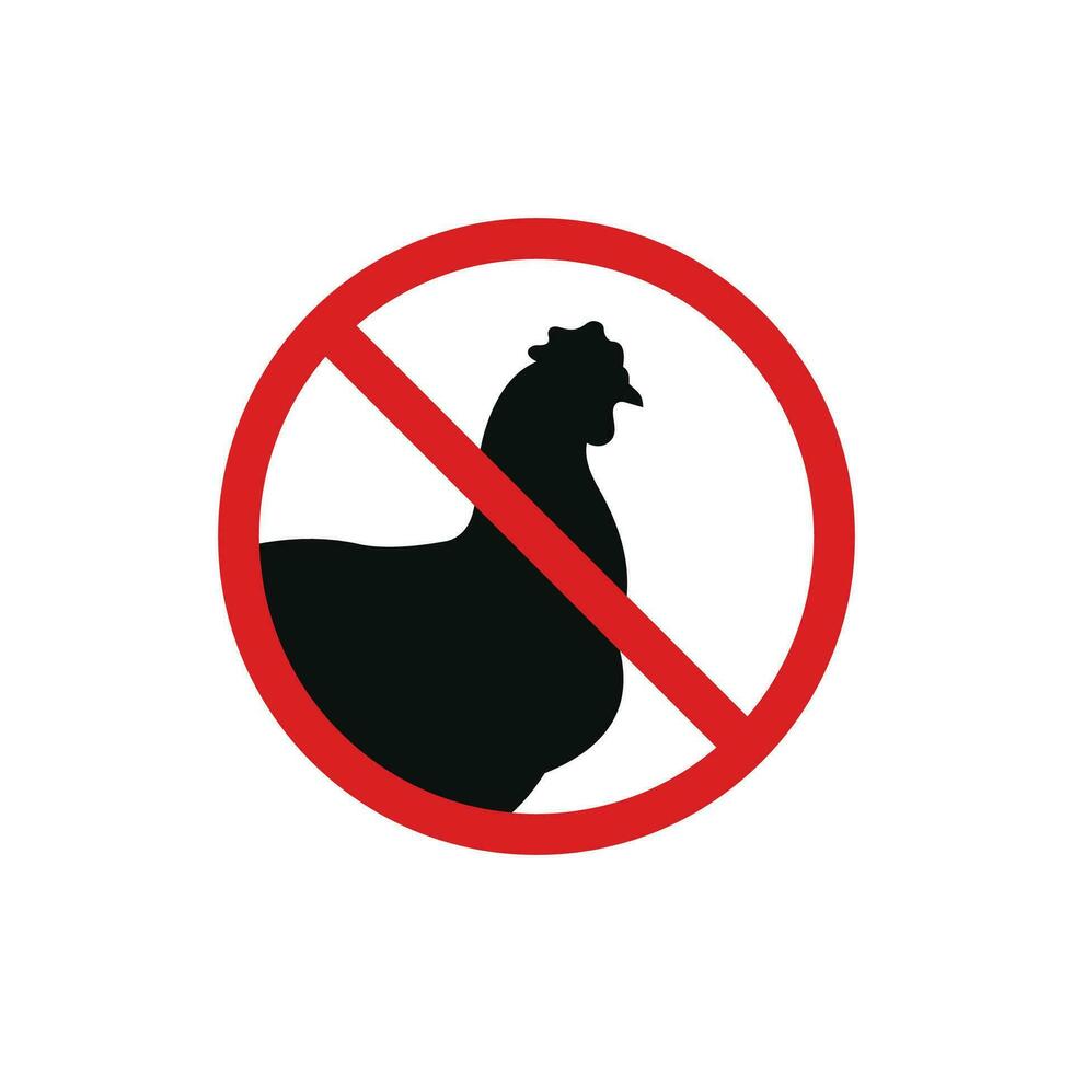 No chicken poultry icon sign symbol isolated on white background vector