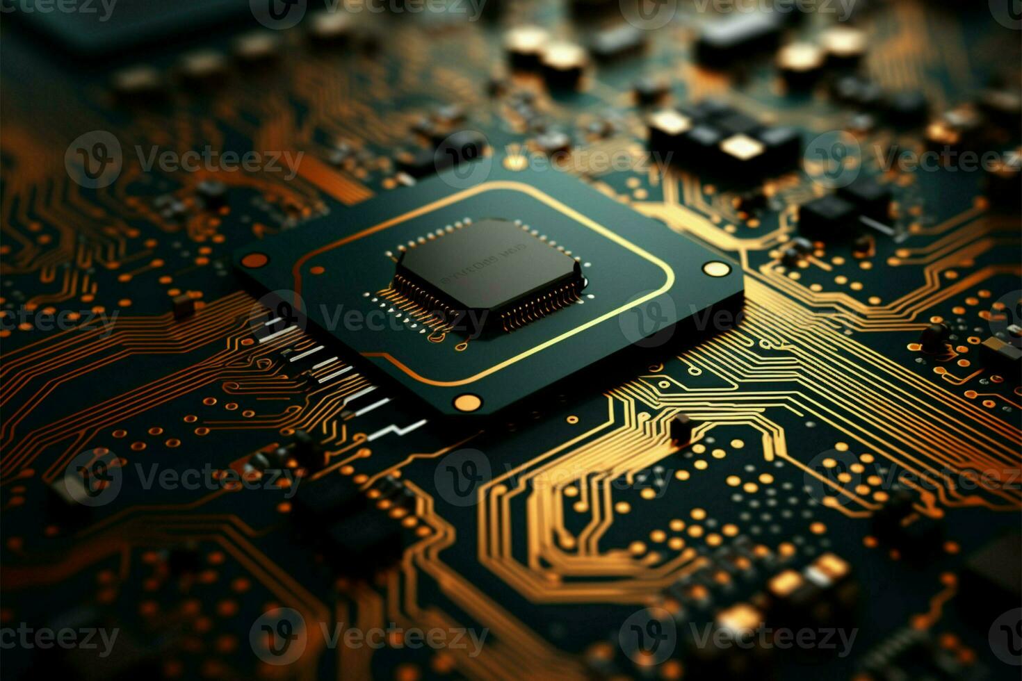 Consider a circuit board texture, a captivating pattern for wallpapers AI Generated photo