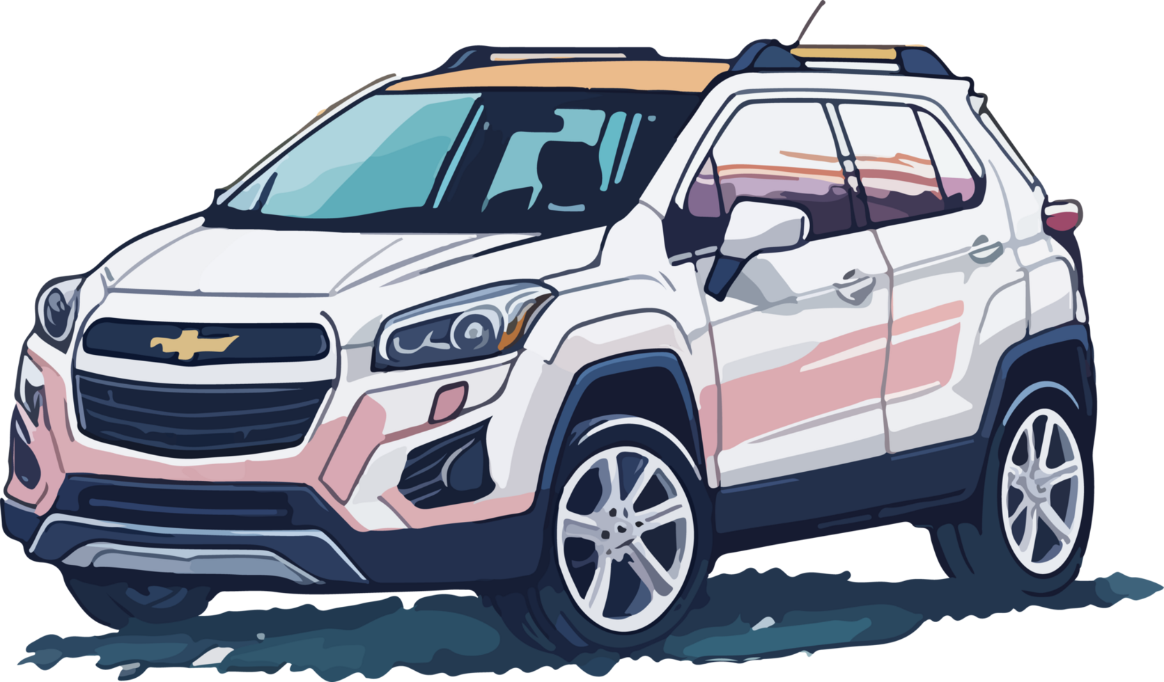 desportivo suv carro grampo arte com ai generativo png