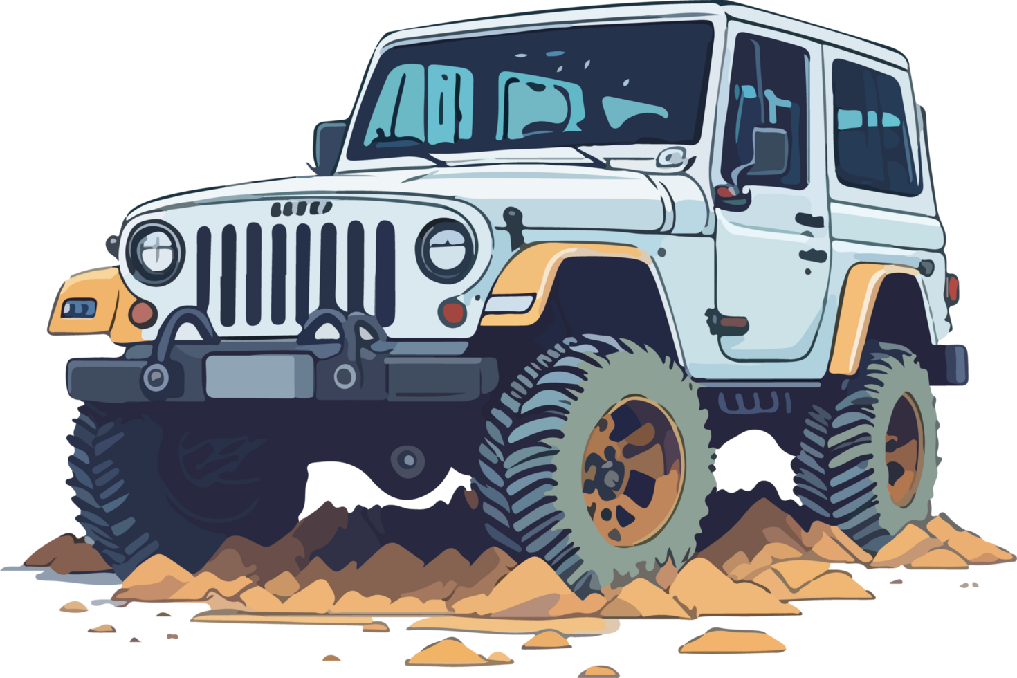 Off Road Car Illustration with AI Generative png