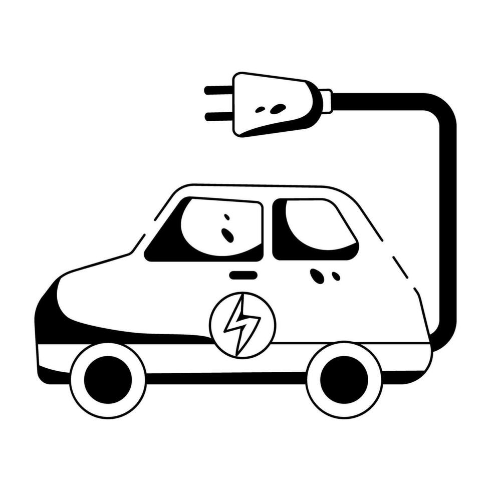 Trendy Electric Car vector