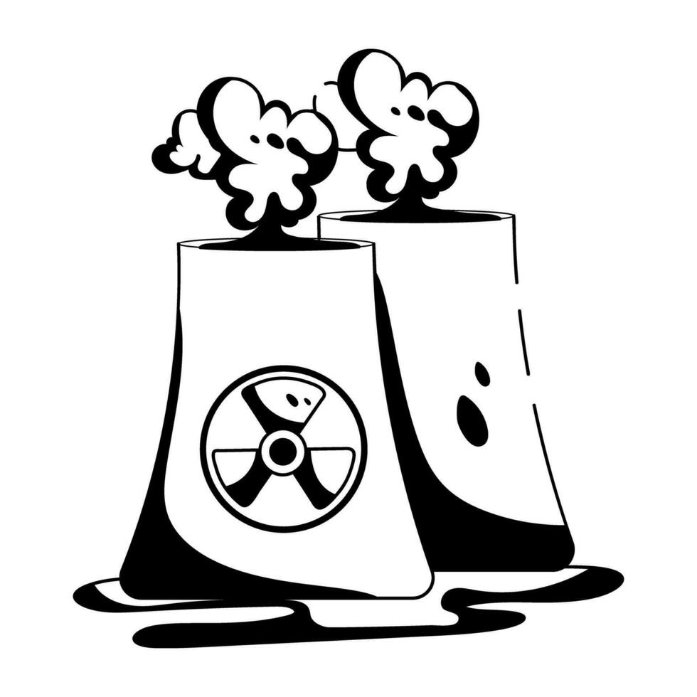 Trendy Nuclear Plant vector