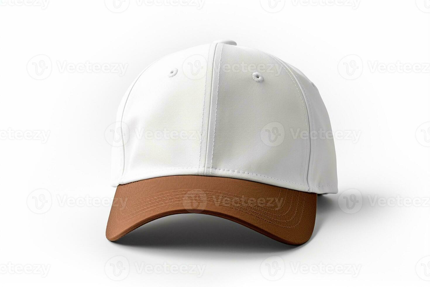 White baseball cap isolated on a white background. 3d rendering. Ai Generated photo