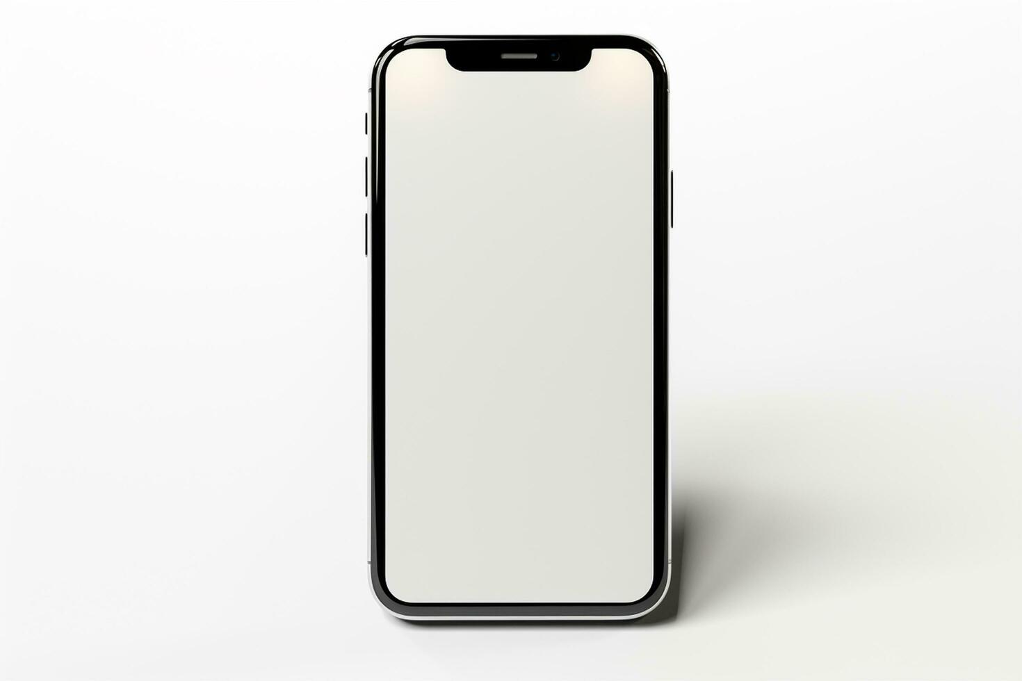 Smartphone with red screen on a white background. 3d rendering Ai Generated photo