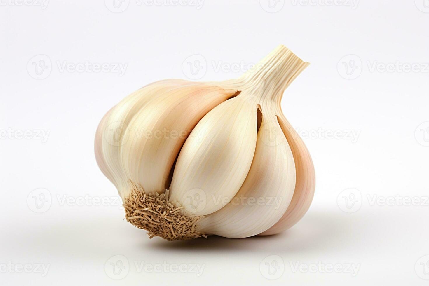 Garlic isolated on white background. Clipping path included for easy editing. AI Generated photo