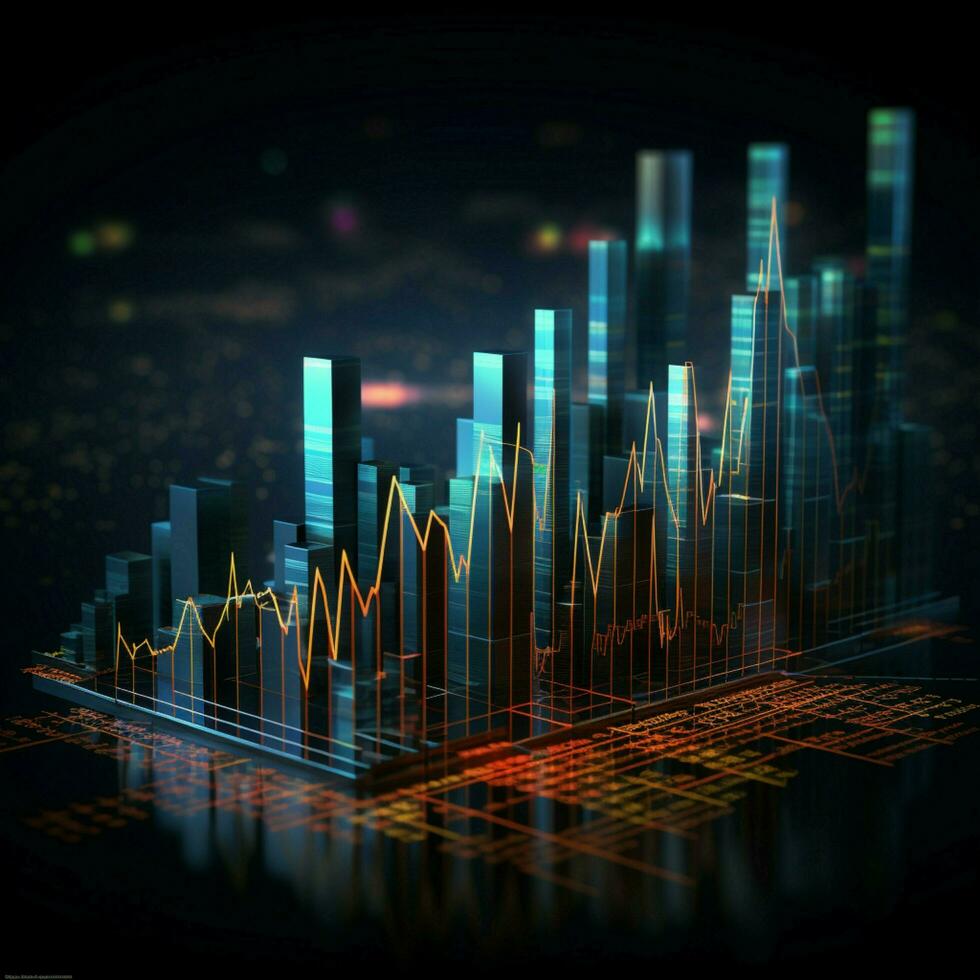 Bar chart display links stock market price, financial gains, and business management For Social Media Post Size AI Generated photo