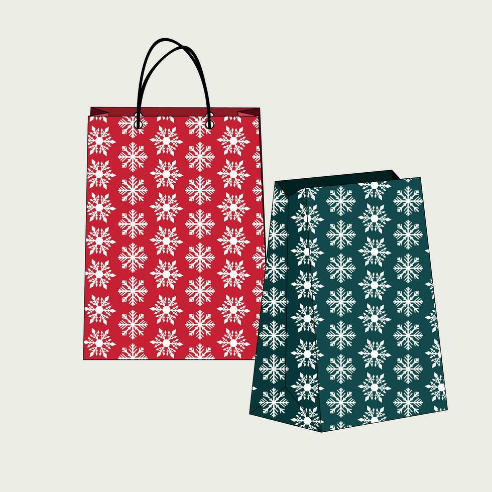 papel compras pantalones para Navidad rebaja con copos de nieve vector