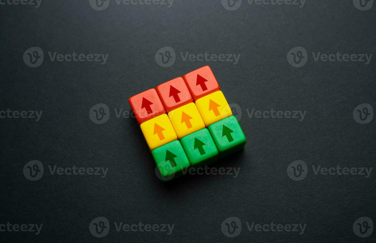 Three levels of task difficulty. Passing the steps according to the instructions. On the penultimate item of the list of tasks. Business planning. Current progress. photo