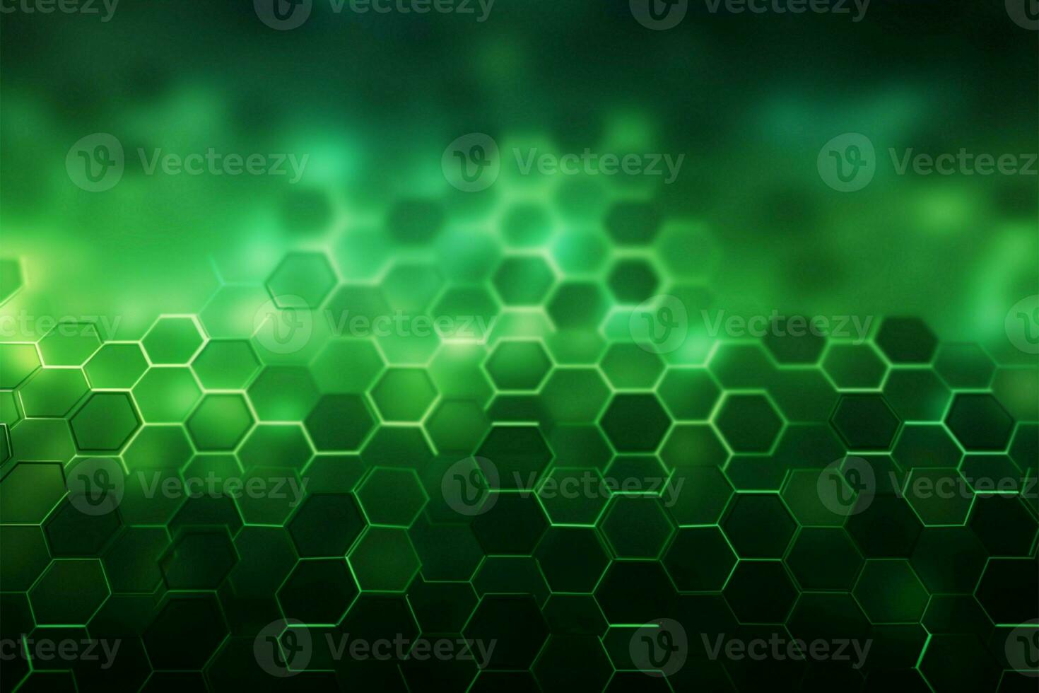 Digital connections Honeycomb network in a lively, green abstract background AI Generated photo