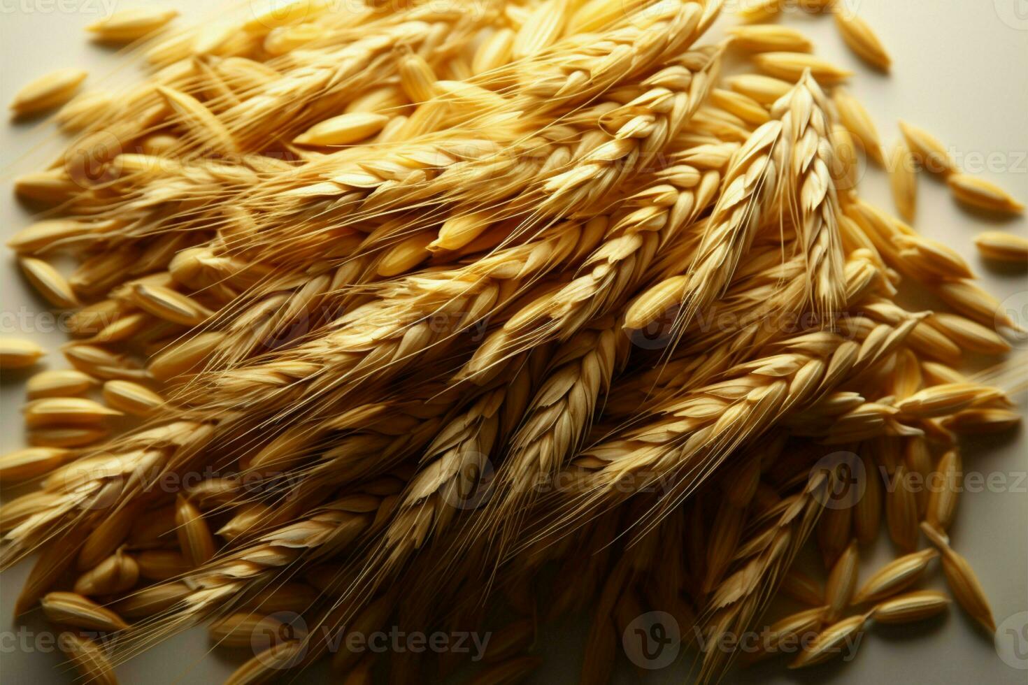 A stack of wheat grains, an appealing accumulation of natures yield AI Generated photo