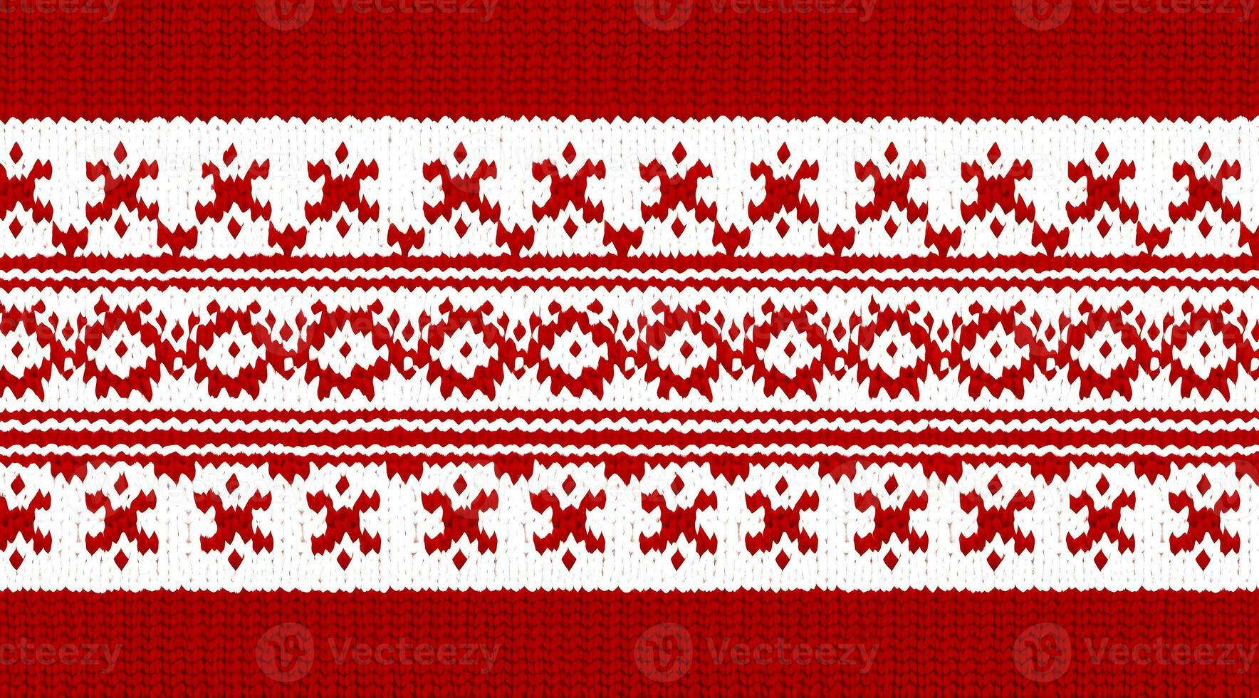 Christmas Seamless Knitted Pattern with Snowflakes AI Generated photo