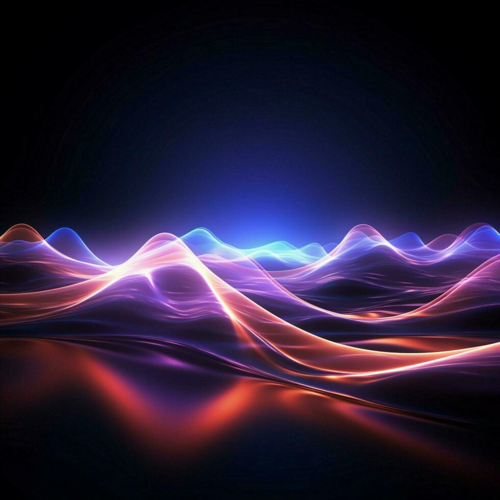 Ultraviolet laser show abstract background with vibrant, glowing neon waves For Social Media Post Size AI Generated photo