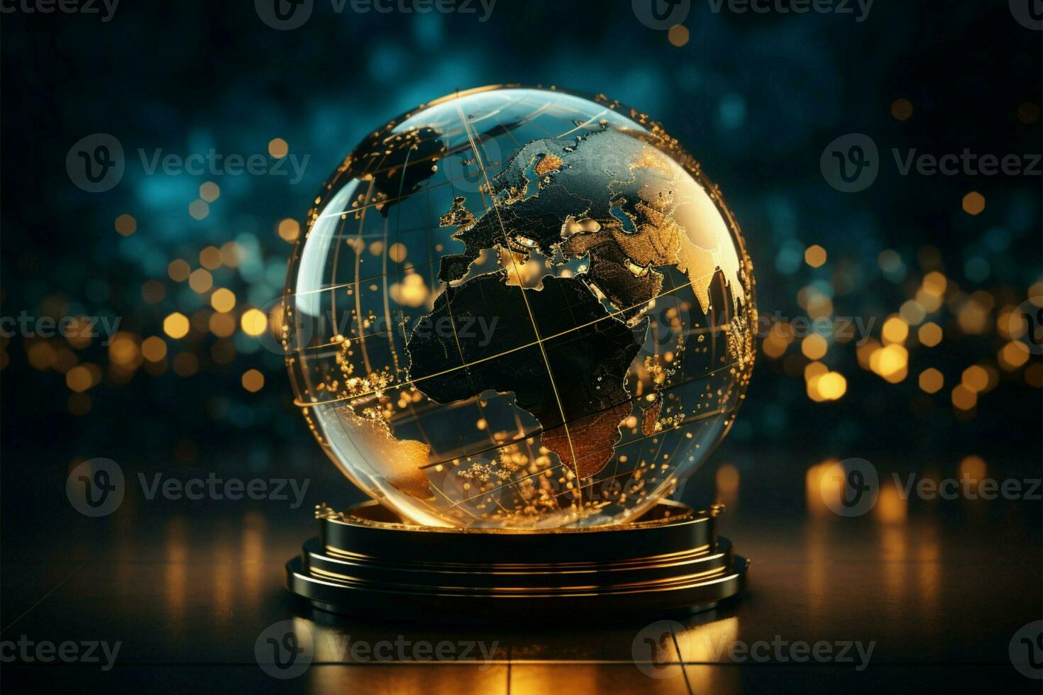 A globe represents the fusion of communication, technology, and the future AI Generated photo