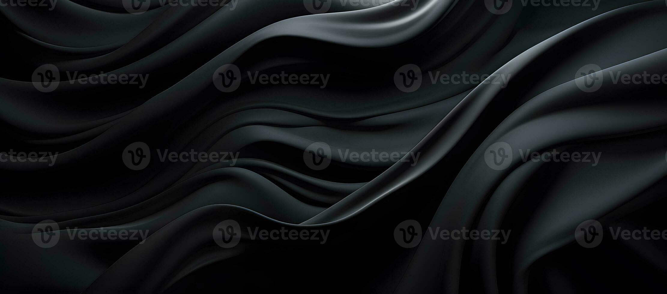 Black drapery. Abstract wavy background AI Generated photo