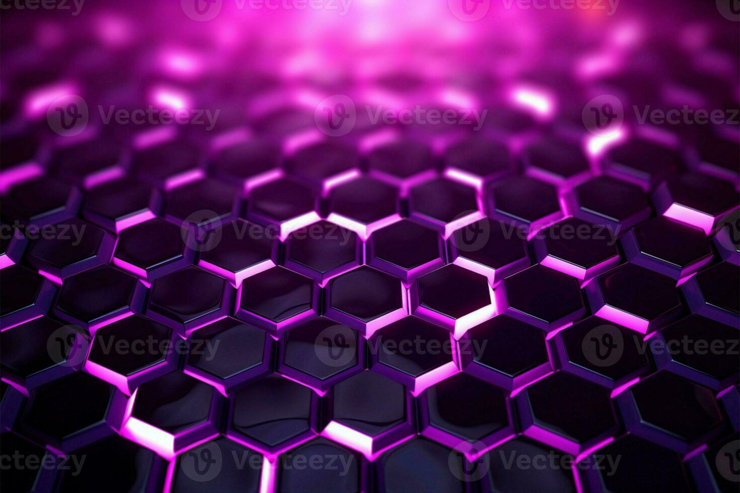 A luminous beehive inspired backdrop, gleaming in pink and purple futurism AI Generated photo